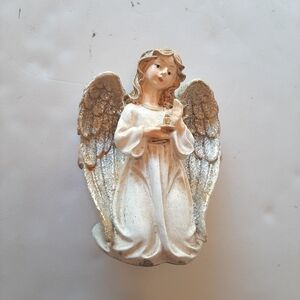GANZ Angel Figurine Holding Candle Glittery Wings